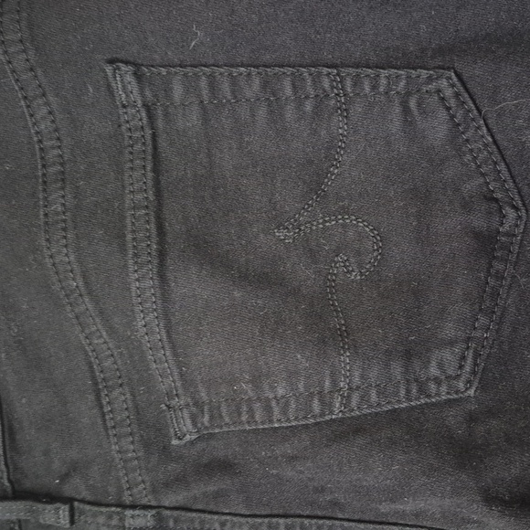 AG Adriano Goldschmied Mid Rise Stevie Slim Straight Black Jeans, Size 28 - Picture 9 of 14